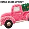 Christmas DTF Transfer - Faux Yarn Pink Truck Christmas Tree Ready to Press